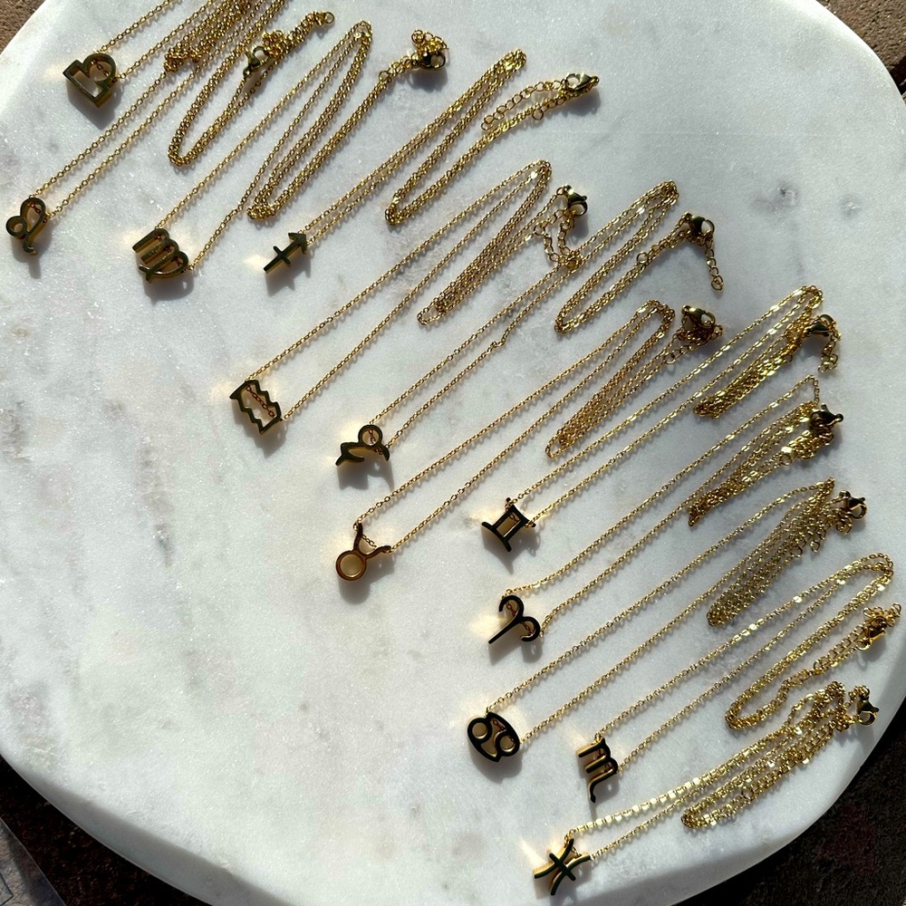 Zodiac Sign Necklace - Gold Plated